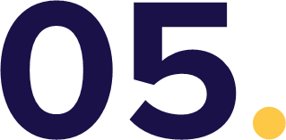 A pixel art graphic of the number 05 with a small yellow circle, suitable for a countdown, portfolio numbering, or retro-themed design.